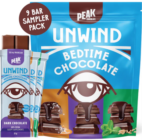 PEAK CHOCOLATE SAMPLE PACK RANGE - UNWIND SAMPLER PACK 9 bars